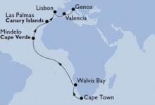 Opera, Ocean Voyage ex Cape Town to Genoa