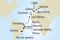 Fortuna, Brasil Madeira Portugal Spain ex Santos to Savona